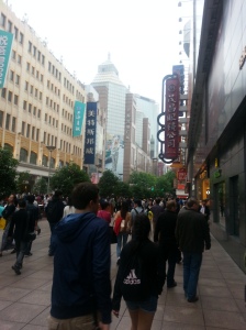 Nanjing Road. This doesn't do the number of people justice.